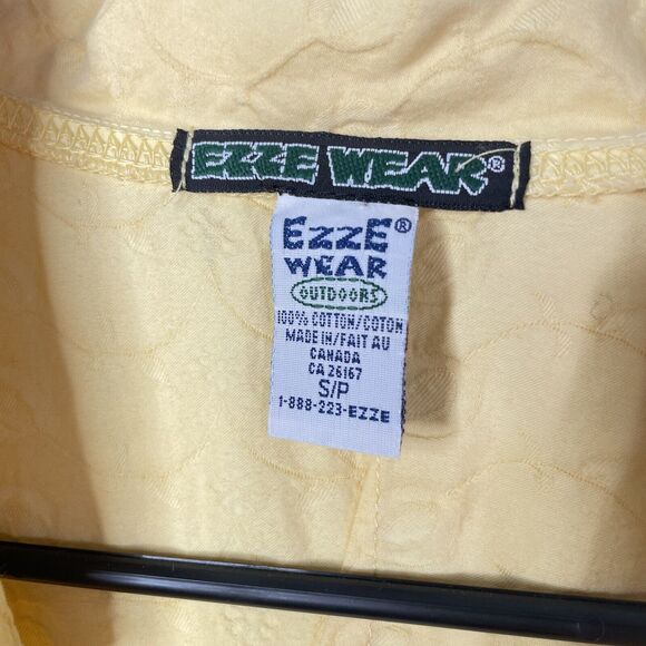 Ezze Wear Vintage Womens Top Butter Yellow Lagonlook Flowy Scallop Textured S/P - Picture 3 of 9